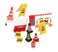 Homoyoyo Miniature Traffic Roadblocks Bright Colored Lightweight Construction Scene Model for Safety Education and Interactive Playtime