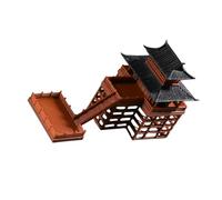 Homoyoyo Miniature Two Story Chinese Pavilion Figurine for Bonsai Garden Decor Detailed Micro Landscape Sculpture for Small Gardens Aquariums and Succulent Pots and Easy to Clean