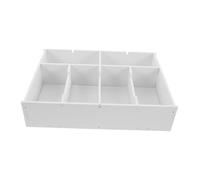 Homoyoyo Multi-Compartment Cash Box with 6 Horizontal Dividers, Plastic Money Holder and Coin Collection Tray for Office Drawer Organization and Cash Register Storage