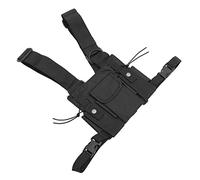 Homoyoyo Multi-functional Radio Chest Bag Harness Radio Holder Pack with Three Front Pockets, Adjustable Tactical Vest for Men and Women, Reflective Safety Design, Small Black for Outdoor Security Use