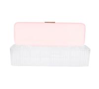 Homoyoyo Multi-grid Cable Organizer Box for Charging and Data Cords Plastic Cord Container with Partition for Desk Bedroom Living and Office Cable Management Pink