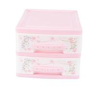 Homoyoyo Multi-layer Mini Cosmetic Storage Box 2-layer Small Plastic Makeup Organizer Drawer for Children’s Hairpins and Accessories Pink Compact Storage Cabinet for Bedroom or Vanity