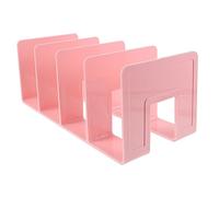 Homoyoyo Multi Use Acrylic Bookend Organizer Simple Style Tabletop Book Stand for Desk Office Home Bedroom Stylish Storage for Books Magazines and Files Pink Color