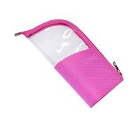 Homoyoyo Multifunctional Travel Makeup Brush Bag Portable Cosmetic Brush Holder Oxford Cloth Clear TPU Organizer for Home and Travel Rosy