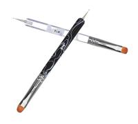 Homoyoyo Nail Art Pens Double Head Nail Brush 2Pcs Set Wave Handle French Semi-Circle Design Manicure Painting Brush Dotting Pen for Professional Accessories