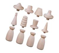 Homoyoyo Natural Unpainted Wooden Peg Dolls DIY Blank Painting Dolls with Hat Styles and Wooden Bodies Smooth Lightweight Craft Figures for Creative Hand Painted Decor and Parent Activities