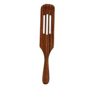 Homoyoyo Natural Wooden Long Handle Spatula for Cooking Nonstick Cookware Heat Resistant Kitchen Utensil Slotted Turner for Pan and Wok Use