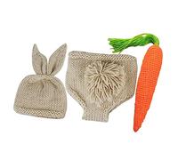 Homoyoyo Newborn Photography Outfit Set Baby Photoshoot Props Girl Boy Bunny Hat and Pants Knit Baby Costume 0-2 Months Accessories