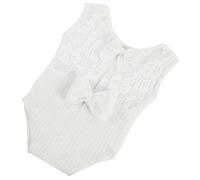 Homoyoyo Newborn Photography Props Adorable Girl Romper Bow Design Sleeveless and Delicate Lace for Photoshoot Outfits Shower and Memorable Moments