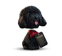 Homoyoyo Nodding Dog Doll - Black Cockapoo Style Nodding Ornament for Car Dashboard Resin Bobblehead Puppy Figurine for Desk, Shelf or Office, Cute Creative Gift for Dog Lovers, 3.54 X 2.56 X 1.57 In