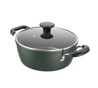 Homoyoyo Non-Stick Stew Pot with Lid Dual-Handle Creative Cookware in Blackish Cooking Pot for Soup Braising and Healthy Slow Cooking