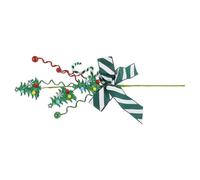 Homoyoyo Novelty Christmas Bouquet Picks for Xmas Tree Festive Green Tree Sticks with Candy and Bell Design Easy Insert Ornaments for Holiday Decor and Cheerful Seasonal Decoration