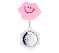Homoyoyo Nurse Digital Fob Watch Retractable Silicone with Stopwatch Alarm Clock Date Display for Clinical Staff and Healthcare Practitioners