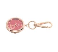 Homoyoyo Nurse Round Quartz Pocket Watch Women Retro Keychain Hanging Pendant with Silent Clock Charm Cute Fob Watch for Girls Students and Female Red