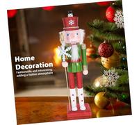 Homoyoyo Nutcracker Ornament for Figure Xmas Desktop Nutcracker Statue Tabletop Christmas Decoration Centerpiece Christmas Sculpture Festive Holiday Indoor Wood Green