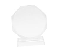 Homoyoyo Octagonal Crystal Trophy Plaque for Sublimation Ornament Engraved Employee Awards Graduation Season Multipurpose Corporate School Recognition Decorative Photo Frame