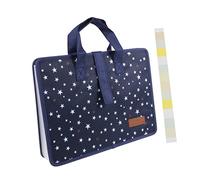 Homoyoyo Oxford Cloth 13-Pocket Document Folder with Handle Portable A4 File Organizer for Office and Home Use Star Pattern Design