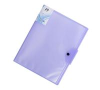 Homoyoyo Page Transparent File Folder with Thick Cover Examination Paper Holder and Report Binder Organizer for School and Office Purple Document Display Clip