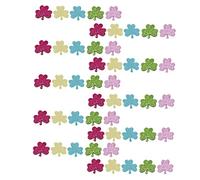 Homoyoyo Patch Applique Badge 50pcs Mini Four-Leaf Clover Random Colours Sew Iron on Embroidered for Jacket T-Shirt DIY Accessories St Patricks Day Party Supplies