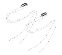 Homoyoyo Pearl Hair Chains for Braids 2 pcs Decorative Hair Jewelry for Women Braid Accessories for Women