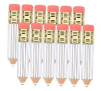 Homoyoyo Pencil Shaped Lip Gloss Tubes Refillable Cosmetic Containers 12pcs with Brush for Travel and Diy Lip Balm