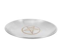 Homoyoyo Pentacle Altar Tray Stainless Steel Ritual Candle Holder with Pentagram Design for Ceremony and Display Metal Plate for Tealight Candles and Sacred Offerings