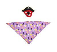 Homoyoyo Pet Cat Bandana and Pirate Hat Set for Halloween Comfortable Halloween Costume Accessory for Cats for Parties and Photos Unique Pet Cosplay Kit