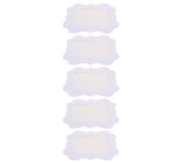 Homoyoyo Picture Frames Convenient Tabletop Photo Card Holder 5pcs White with Scalloped Edge Paper and Sturdy Built-in Stand for 4x6 Photos for Desk and School Events