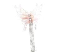 Homoyoyo Pink Butterfly Tassel Hair Clip for Women Lightweight Durable Hairpin Stylish Hair Accessory for Thin and Thick Elegant Side Decoration Cute for Fashion and Charm