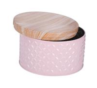 Homoyoyo Pink Metal Cookie Tin Box Lid, Stackable Biscuit and Candy Storage Container, Children's Baking Canister for Snacks and Chocolates, Christmas Candy Packaging