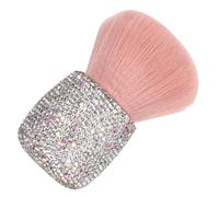 Homoyoyo Pink Mushroom Head Makeup Brush with Soft Durable Bristles Bling Rhinestone Design Portable Compact Powder and Blush Brush for Travel and Everyday Use Easy Application for
