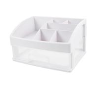 Homoyoyo Plastic Drawer Makeup Organizer Box Transparent Desktop Storage Case with Multiple Compartments Hard Plastic Sundries Holder for Home and Office Small Stackable Cosmetic Storage