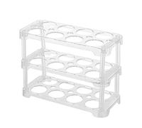 Homoyoyo Plastic Egg Storage Box, Stackable 2-layer Egg Tray for Refrigerator or Cupboard, Space-saving Holder with Stable Design, Easy to Move, British Home Organiser Random Color