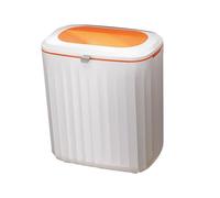 Homoyoyo Plastic Wall-mounted Trash Bin with Lid Hanging Kitchen Compost Can Slide Open Design Sturdy Plastic Waste Container for Home Cabinet Door Use