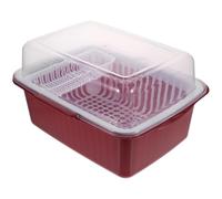 Homoyoyo Plastic with Rack Bottle Storage Tableware Bottles and Milk Lid Cover, Strong and Portable Draining Box Organiser Bowls for Home and Travel Kitchen