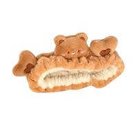 Homoyoyo Plush Bear Ear Spa Headband for Women Adjustable Elastic Skincare Hairband Soft Comfortable Face Washing Mask Application Hair Wrap