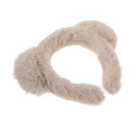 Homoyoyo Plush Bear Ears Headband for Women Furry Khaki Hairband with Adorable Ear Design Soft Comfortable for Face Washing Makeup Parties and Daily Wear