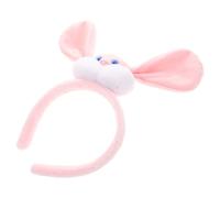 Homoyoyo Plush Bunny Headband with Lovely Rabbit Ears Soft Skin-friendly Hairband for Cosplay Birthday Easter Christmas Bunny Theme Parties Pink Cartoon Headdress