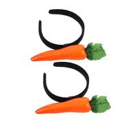 Homoyoyo Plush Carrot Hairband 2pcs Easter Party Headbands Cute Cosplay Hair Accessories for Halloween Dress up and Spring Celebration