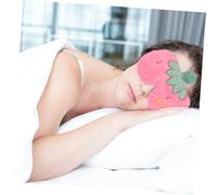 Homoyoyo Plush Strawberry Sleep Mask Soft Cartoon Pattern Eye Cover Blindfold for Comfortable Sleep with Elastic Strap Breathable Light Blocking