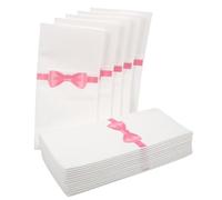 Homoyoyo Pocket Napkins Cutters Paper Napkins 50Pcs Dark Pink Bow Tie Print Disposable Tableware for Hotel Restaurant Family Gathering