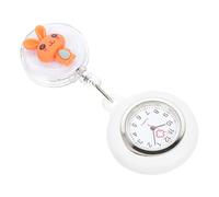 Homoyoyo Pocket Watch Dial Adorable Cartoon Style with Rabbit Shape, Easy to Wear Silicone and Alloy Material Practical Design Nurse for Work in The Hospital