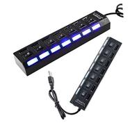 Homoyoyo Port Usb Hub High Speed Usb Multi Charger Hub for Laptop Pc Adapter off Switch Compatible for Macbook Air Portable Splitter Charger