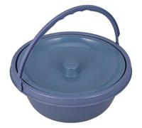 Homoyoyo Portable Commode Urine Pot with Lid for Disabled Adults, Round Plastic Bedside Chamber Pot with Stable Base for Household Use