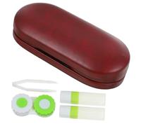 Homoyoyo Portable Glasses Case Hard Shell Double Eyeglass Case for Outdoor Use Convenient Storage for Lenses Applicator and Multiple Household Contacts Holder