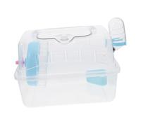 Homoyoyo Portable Hamster Cage Pet Travel Cage for Guinea Pig Observation Stylish Plastic Material with Feeding and Watering Accessories for Outing and Subway Use