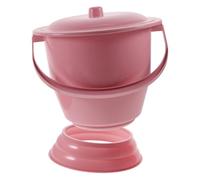 Homoyoyo Portable Handheld Chamber Pot with Cover Drop Resistant PP Plastic Labor Saving Handle for Elderly Pregnant Women and Adults Practical Urinal Pot in Red