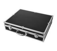 Homoyoyo Portable Mic Storage Case 4Pcs Hard Aluminum Carrying Box with Handle for Musicians and Djs, Black Wireless Microphone Organizer with Accessory Space