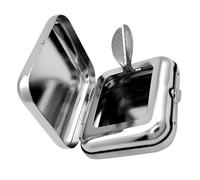 Homoyoyo Portable Mini Pocket Ashtray with Lid Stainless Steel Cigarette Butt Container Small Travel Ashtray for Outdoor Car Patio Home Smoking Use