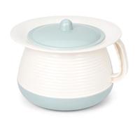 Homoyoyo Portable Plastic Chamber Pot with Lid Non-Spill Night Urinal for Elderly Patients Easy Clean Covered Spittoon for Home Hospital Use Stable Base Modern Design Light Blue